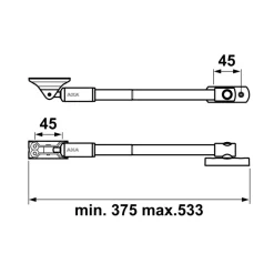 AXA telescopische raamuitzetter wit 35 cm buitendraaiend
