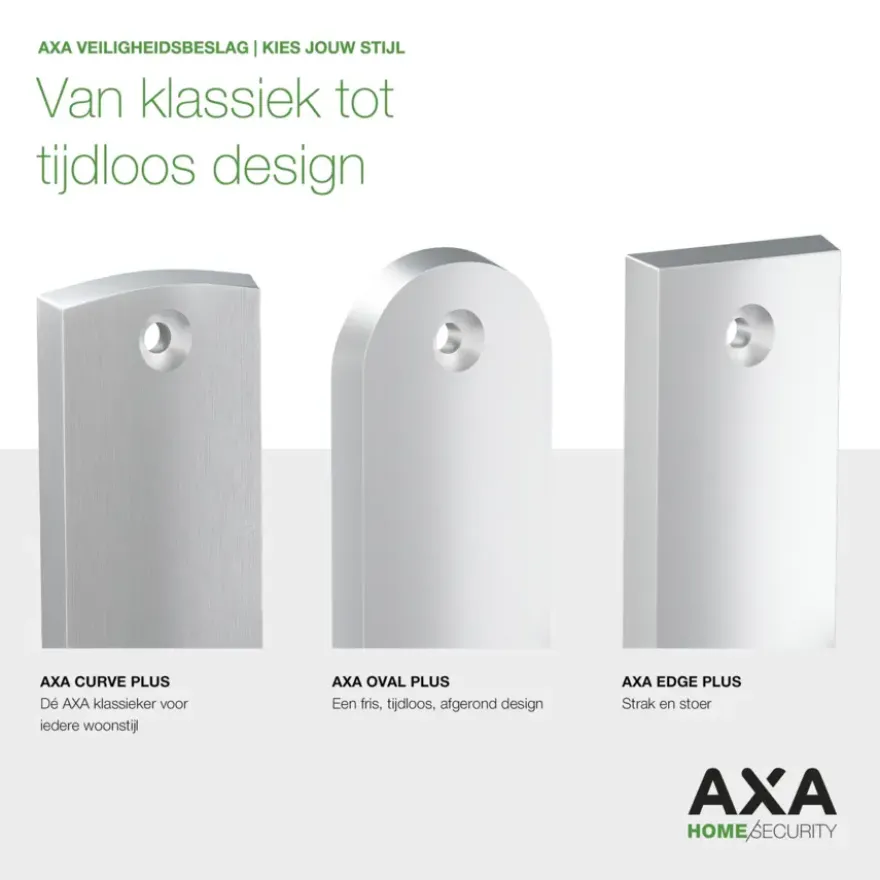 AXA veiligheidsbeslag Edge achterdeur zwart langschild met SKG 3-sterren 92 mm