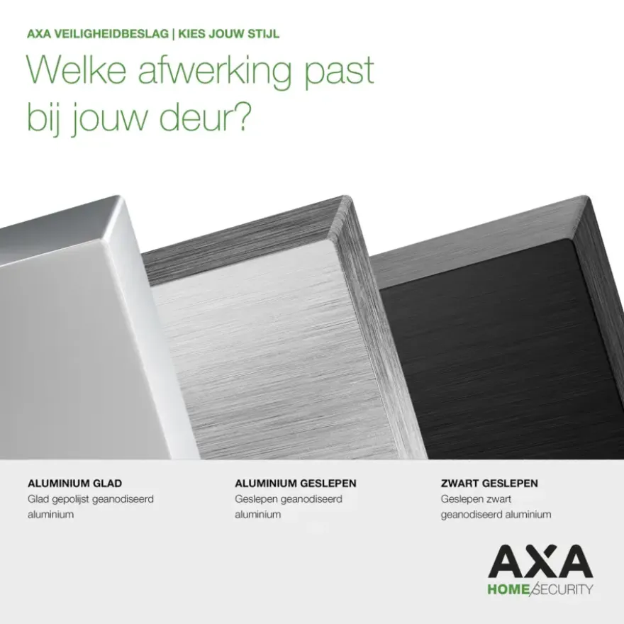AXA veiligheidsbeslag Edge achterdeur aluminium langschild met SKG 3-sterren 72 mm
