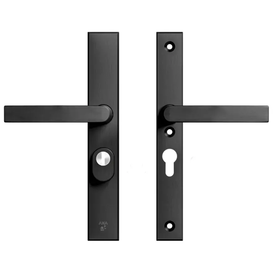AXA veiligheidsbeslag Edge achterdeur zwart smal schild met SKG 3-sterren 55 mm