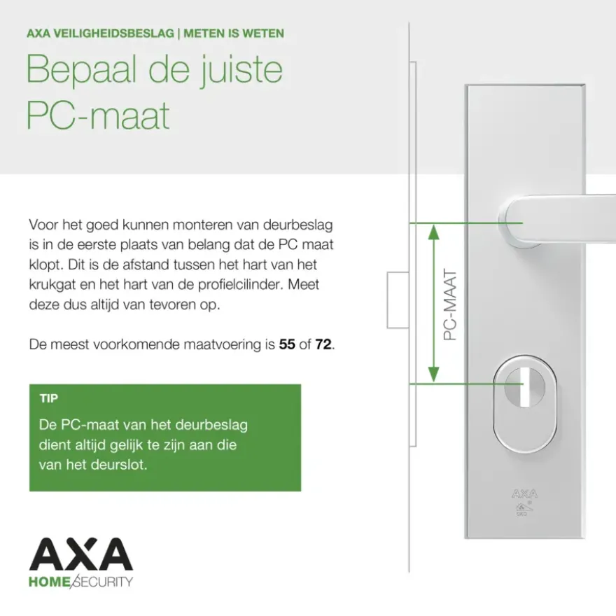 AXA veiligheidsbeslag Edge voordeur zwart langschild met SKG 3-sterren 55 mm