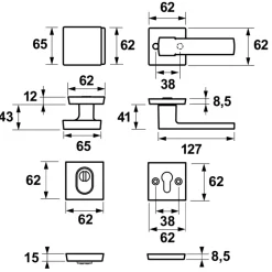 AXA veiligheidsbeslag Edge voordeur zwart rozet met SKG 3-sterren
