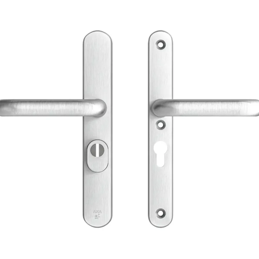 AXA veiligheidsbeslag Oval achterdeur aluminium smal schild met SKG 3-sterren 55 mm