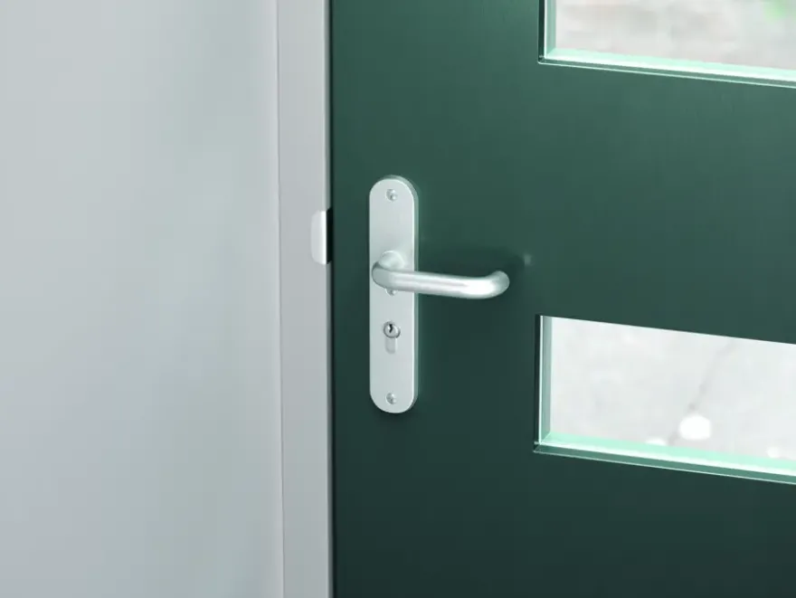 AXA veiligheidsbeslag Oval voordeur aluminium langschild met SKG 3-sterren 72 mm