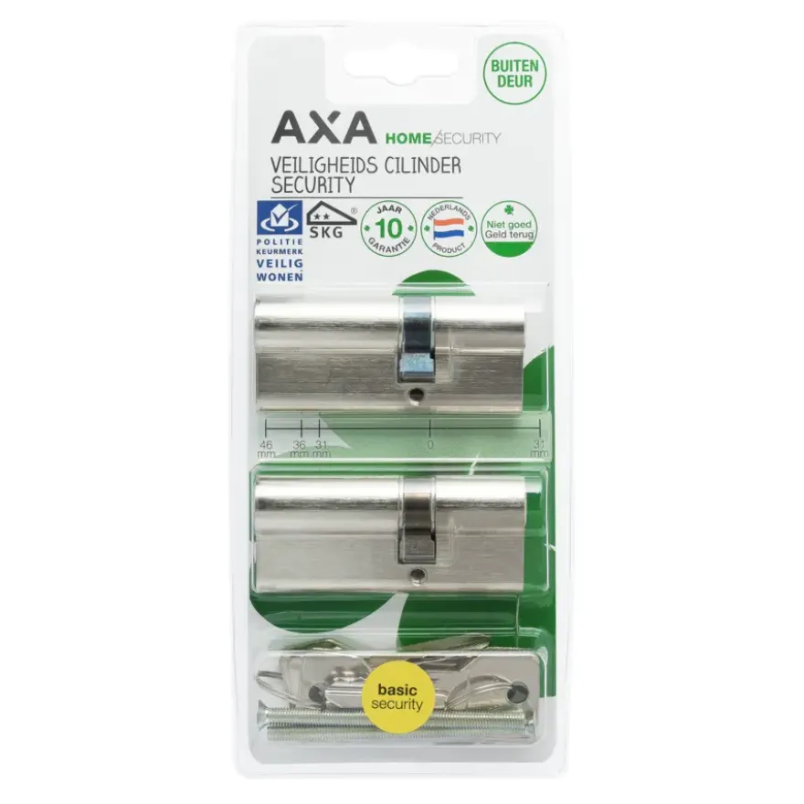 AXA veiligheidscilinder security 30-45mm SKG** gelijksluitend 2 stuks