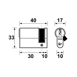 AXA veiligheidscilinder security enkel 30-10mm SKG**