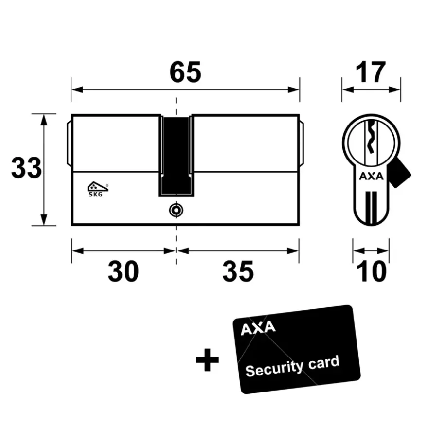 AXA veiligheidscilinder xtreme 30-35mm SKG***