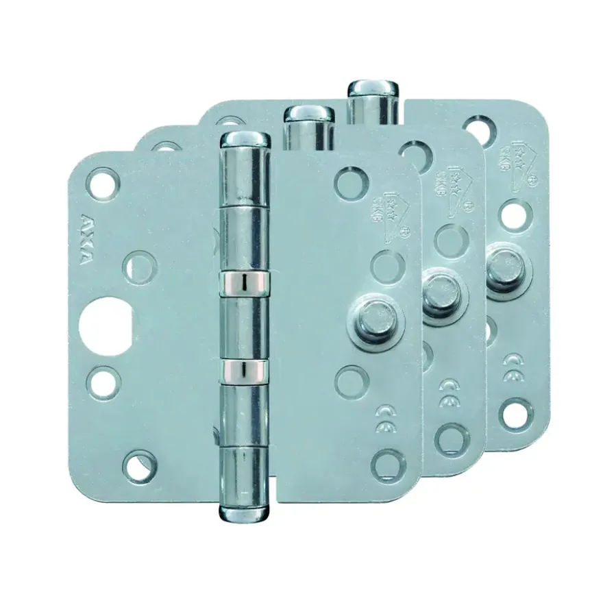 AXA Veiligheidsscharnier kogellager afgeronde hoeken SKG 3-sterren verzinkt 89x89 mm 3 stuks