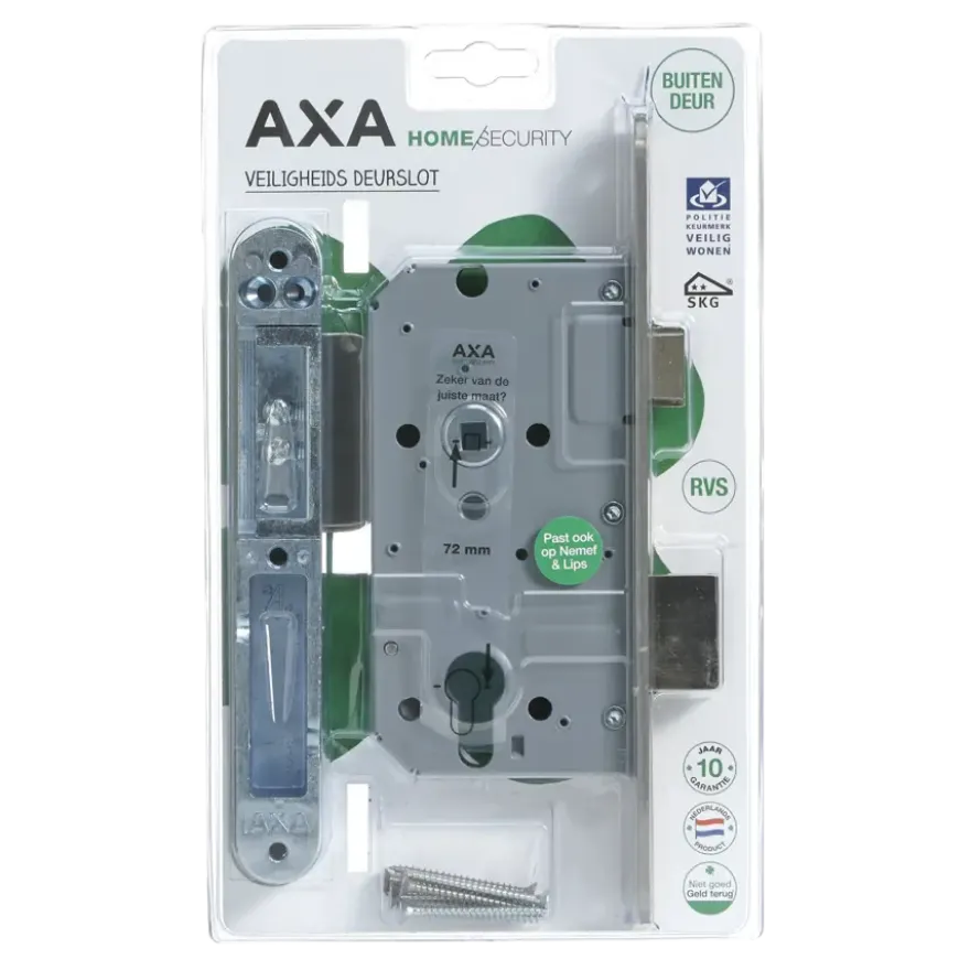 AXA veiligheidsslot 7425 incl sluitkom pc72 ronde voorplaat rvs SKG**