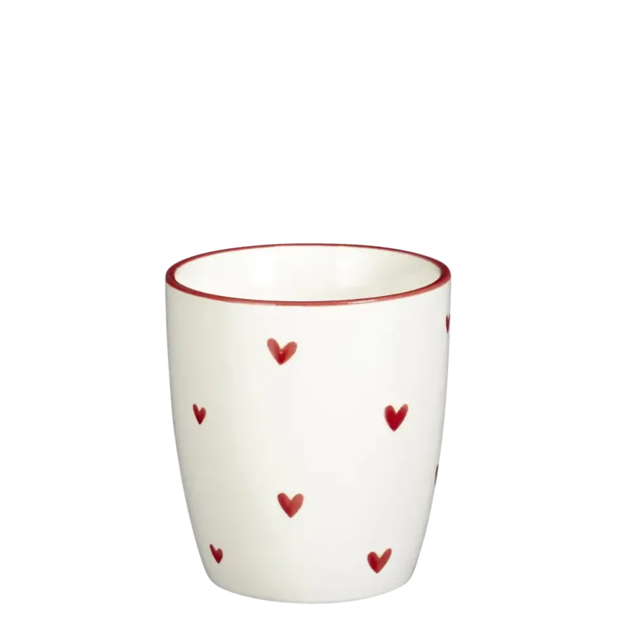 Beker hart rood - h8,5xd8cm
