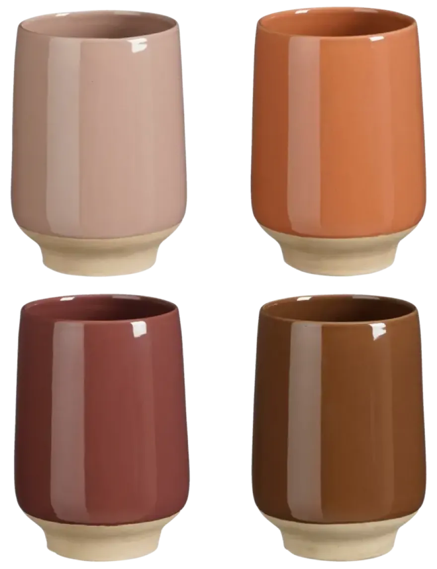 Beker donker paars donker roze donker bruin donker geel - h12xd8cm