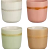 Beker groen beige roze wit - h8,5xd8cm - per stuk