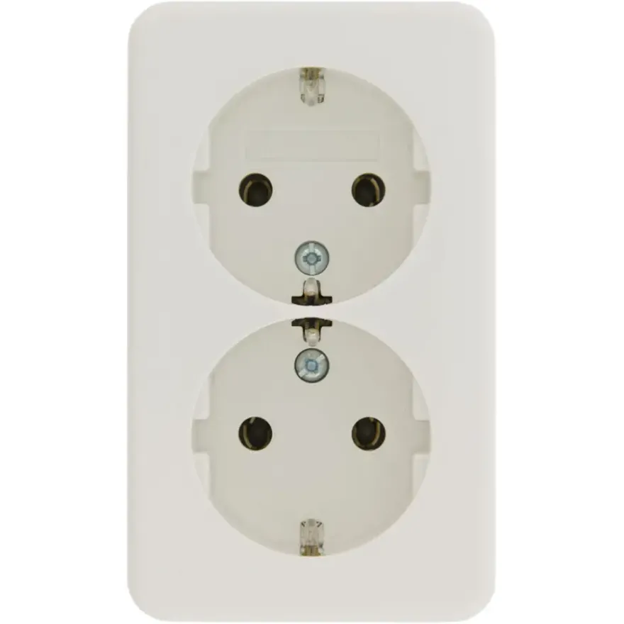 Berker Opbouw Dubbel Stopcontact Wit