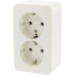 Berker Opbouw Dubbel Stopcontact Wit