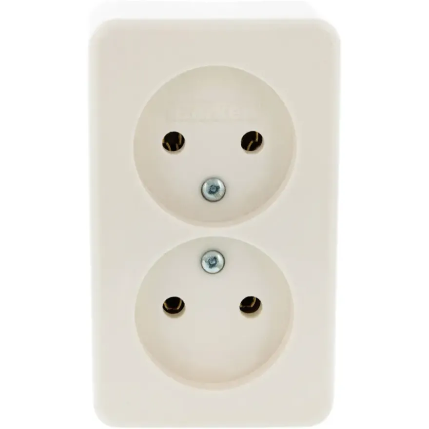 Berker Opbouw Dubbel Stopcontact Wit