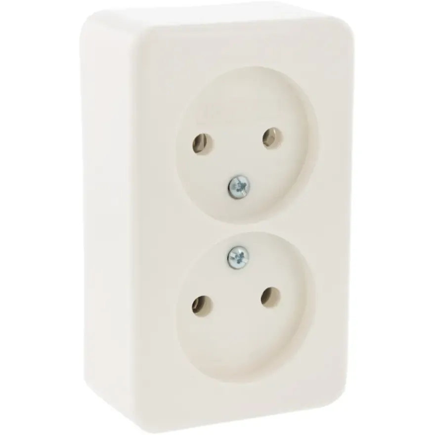 Berker Opbouw Dubbel Stopcontact Wit