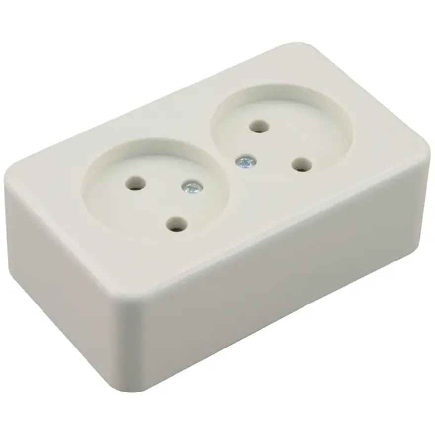 Berker Opbouw Dubbel Stopcontact Wit
