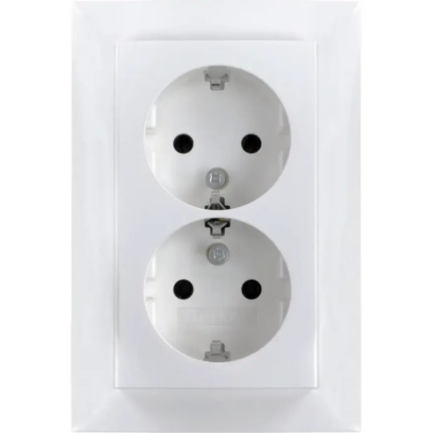 Berker S.1 Dubbel Geaard Stopcontact Wit