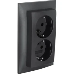 Berker S.1 Dubbel Geaard Stopcontact antraciet