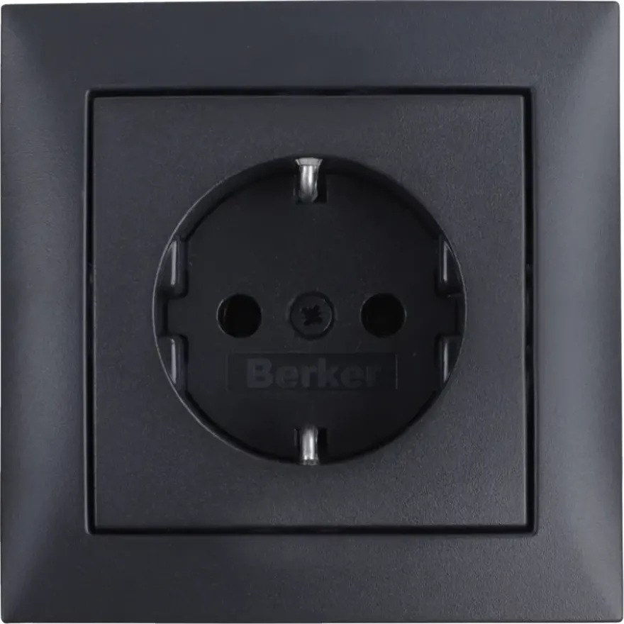 Berker S.1 enkel geaard stopcontact antraciet