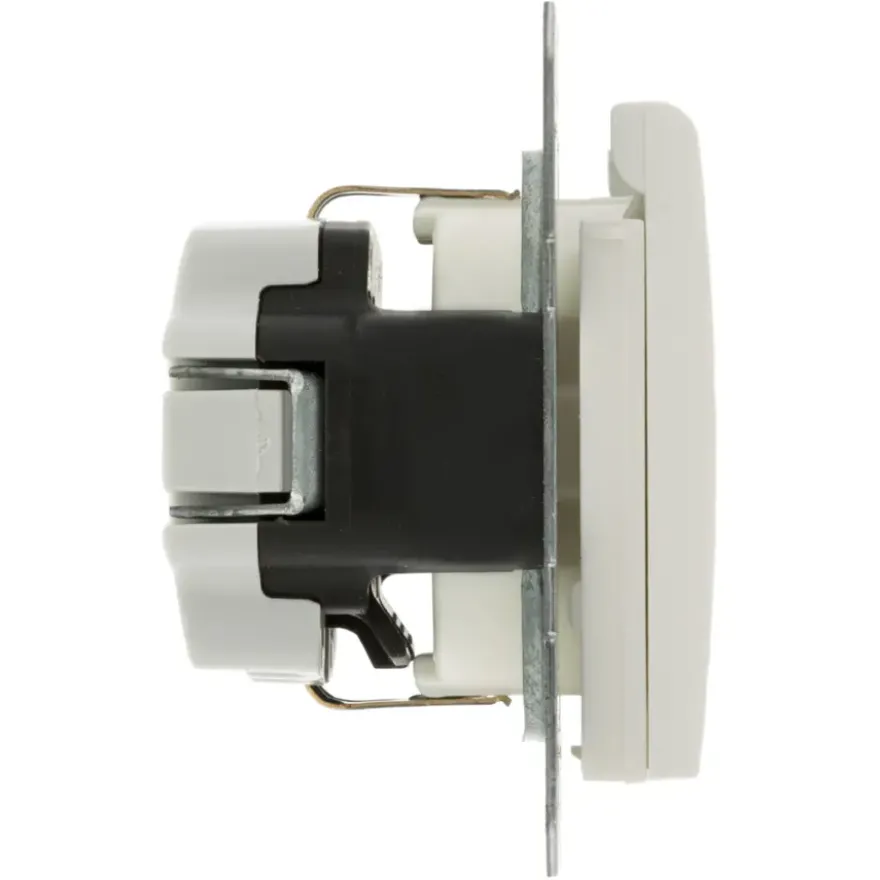Berker S.1 Enkel Geaard Stopcontact met Klepje Wit