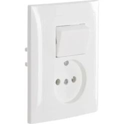 Berker S.1 stopcontact met wisselschakelaar wit