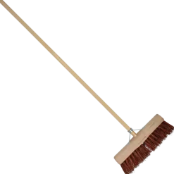 Bezem natuurvezel 45 cm met steel 160 cm