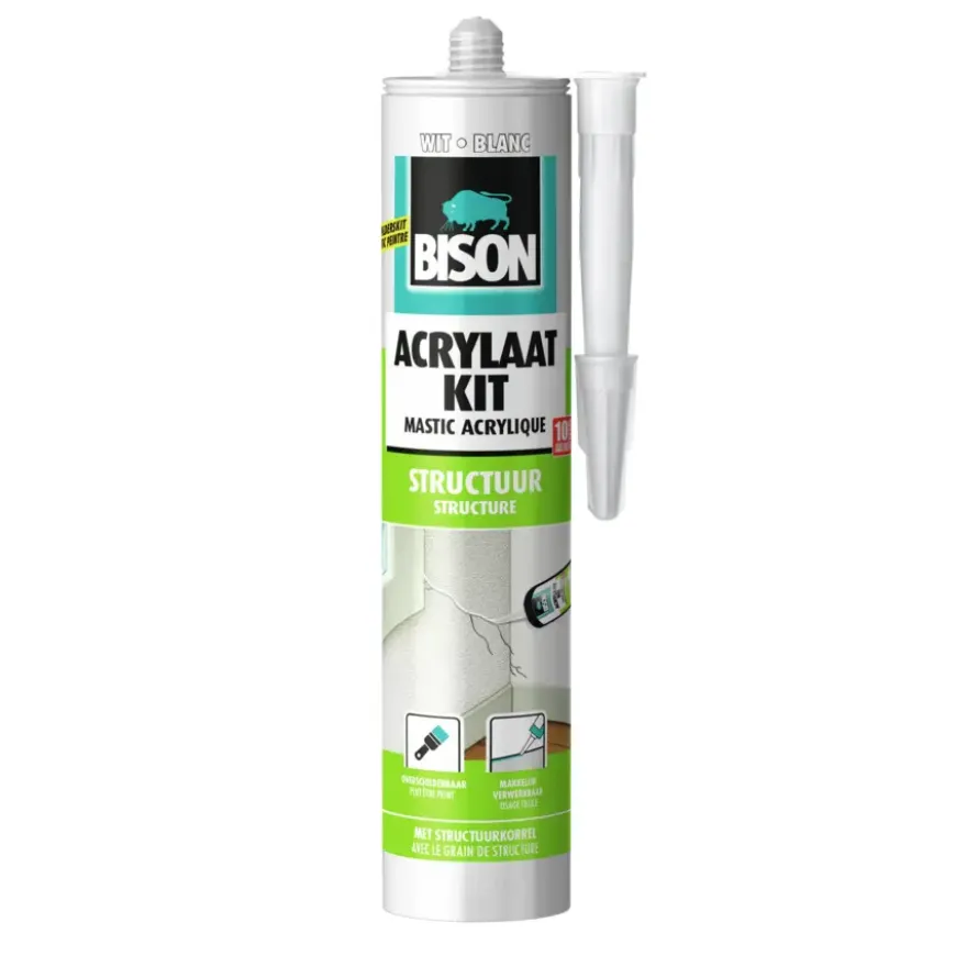 Bison acrylaatkit structuur koker wit 300 ml