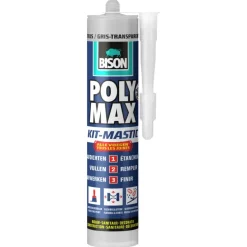 Bison Poly Max afdichtingskit alle voegen transparant grijs 280 ml