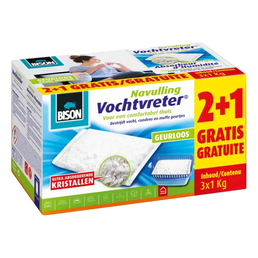 Bison Vochtvreter navulling ultra neutraal 2+1 gratis 3 kg