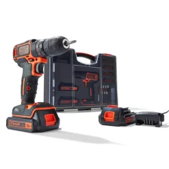 BLACK+DECKER accuboormachine BDC718AS2O-QW + 80-delige accessoireset