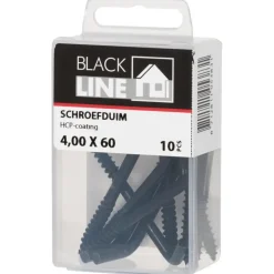 Blackline schroefduim zwart 4x60 mm 10 stuks