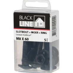 Blackline slotbout incl. moer en ring M8x60 5 stuks