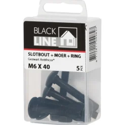 Blackline slotbout incl. moer en ring M6x40 5 stuks