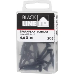 Blackline spaanplaatschroef zwart TX-20 4.0x30 mm 20 stuks