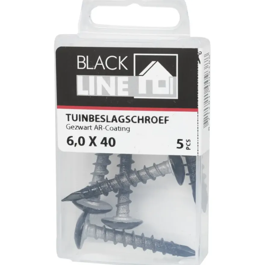 Blackline tuinbeslagschroef zwart TX-30 6.0x40 mm 5 stuks