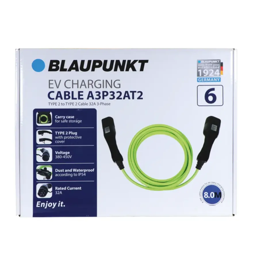 Blaupunkt Electric Verhicle 3 Fase laadkabel 32Ah capaciteit
