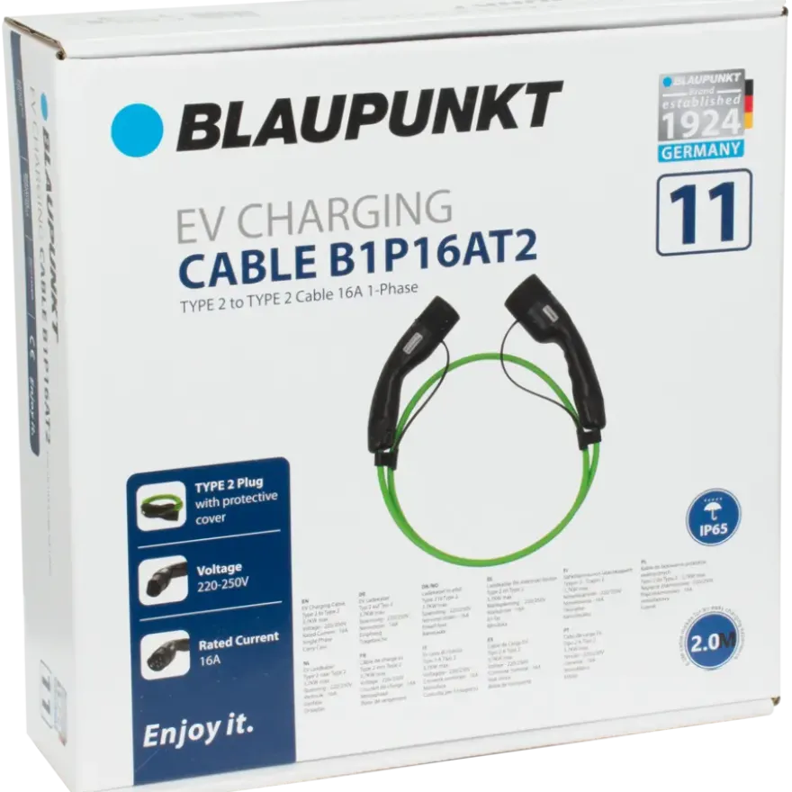Blaupunkt Electric Verhicle 3 Fase laadkabel 16Ah capaciteit