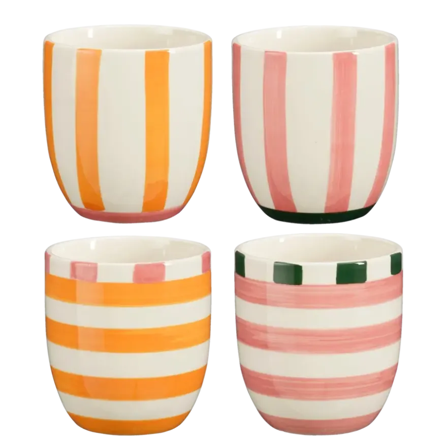 Bliss beker roze oranje - h9,5xd9cm