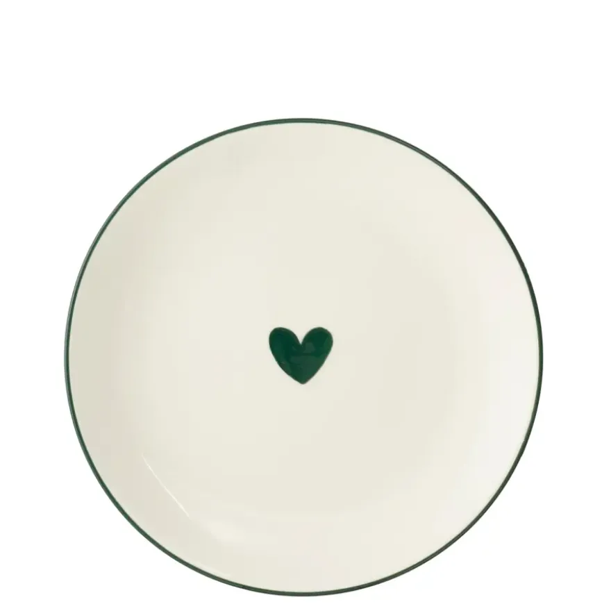 Bord hart groen - h1,5xd20,5cm