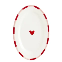 Bord ovaal rood - l41,5xb27,5xh3cm