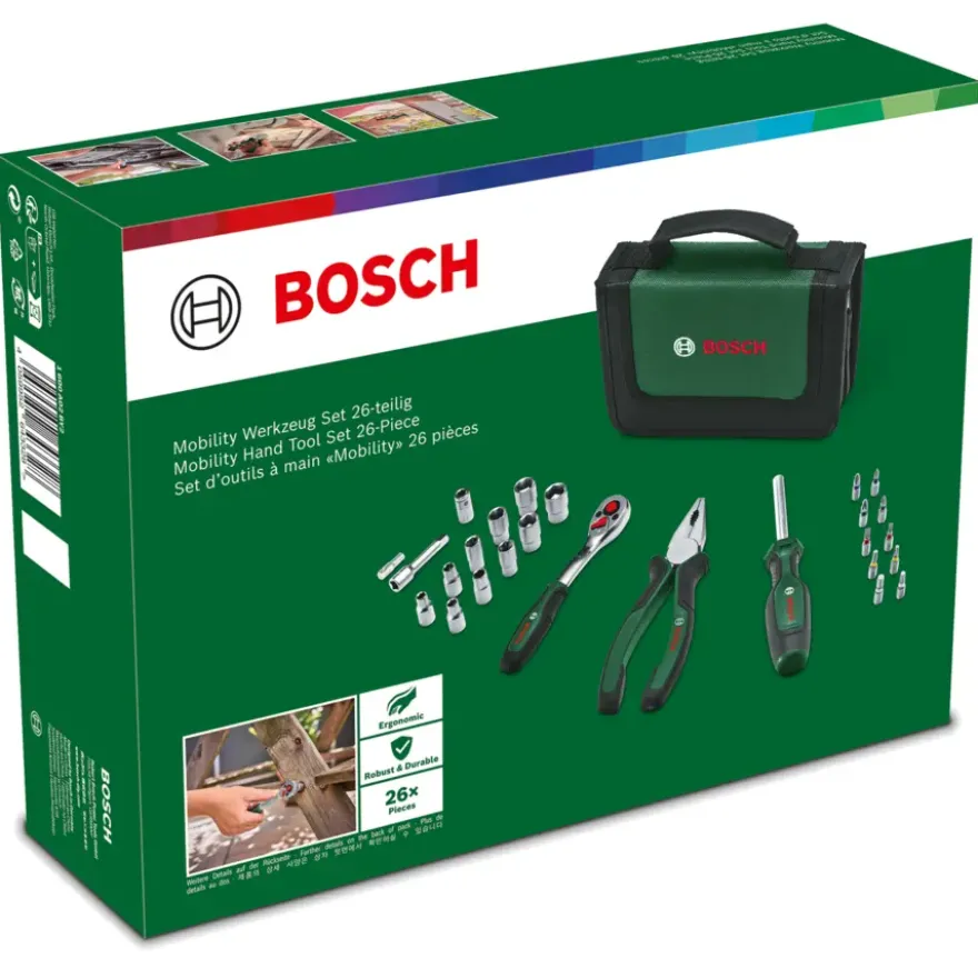 Bosch handgereedschapsset Mobility 26-delige set in luxe tas