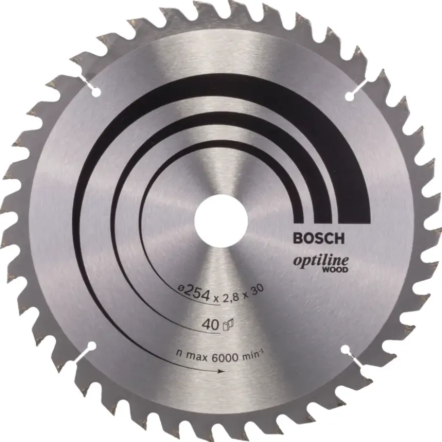 Bosch cirkelzaagblad Optiline voor hout 40 tanden - 254 x 30 x 2,8 mm