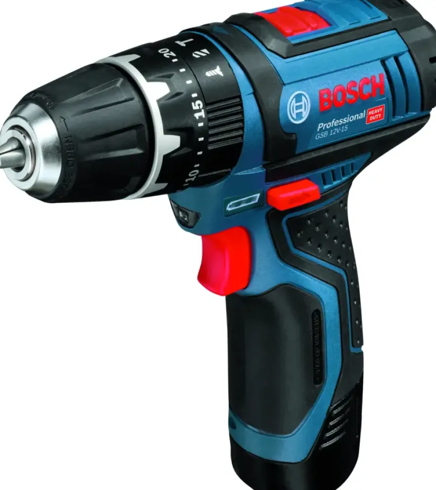 Bosch Professional 12V klopboormachine GSB 12V-15 incl. 2 accu's 2.0Ah + lader en L-BOXX
