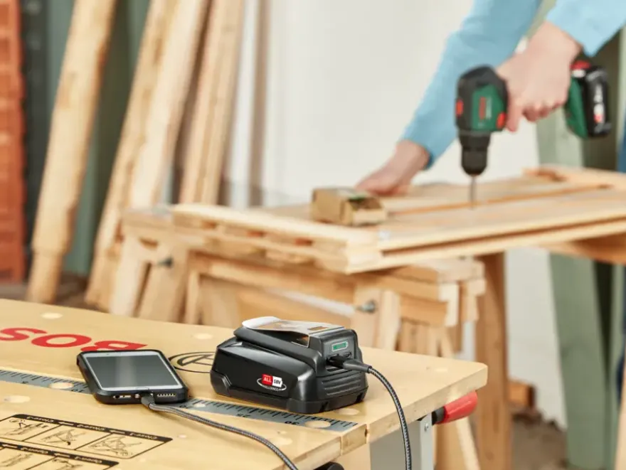 Bosch 18V accu-adapter met USB-C® en USB-A uitgang