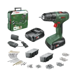 Bosch 18V accuboormachine EasyDrill Systeembox met 241 accessoires (incl. 2 accu's 1.5Ah + lader)