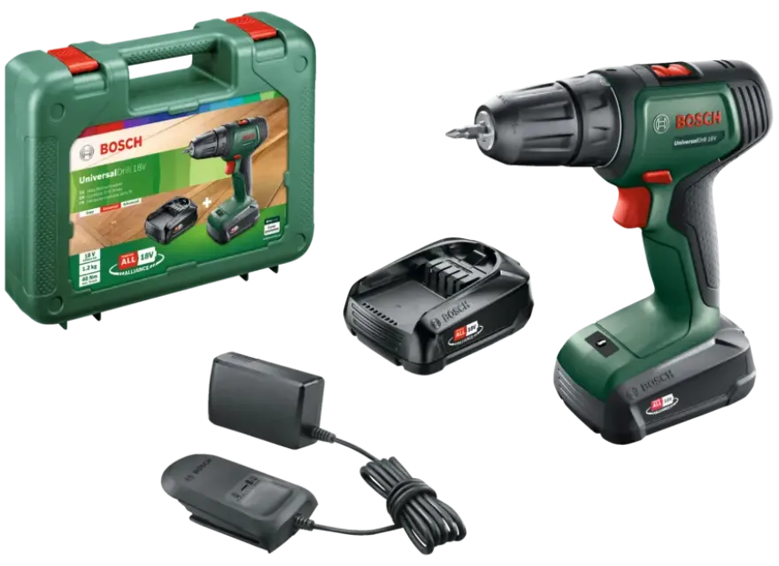 Bosch 18V accuboormachine UniversalDrill (incl. 2 accu's 1.5Ah + lader)