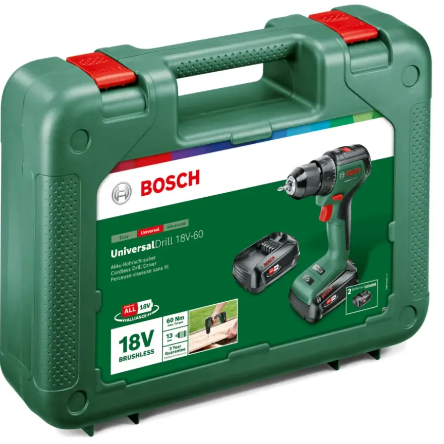 Bosch 18V accuboor UniversalDrill incl. 2x 1,5Ah accu + snellader