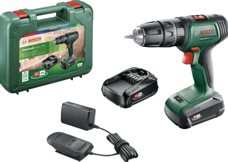 Bosch 18V klopboormachine UniversalImpact (Incl. 2 accu's 1.5Ah + lader)