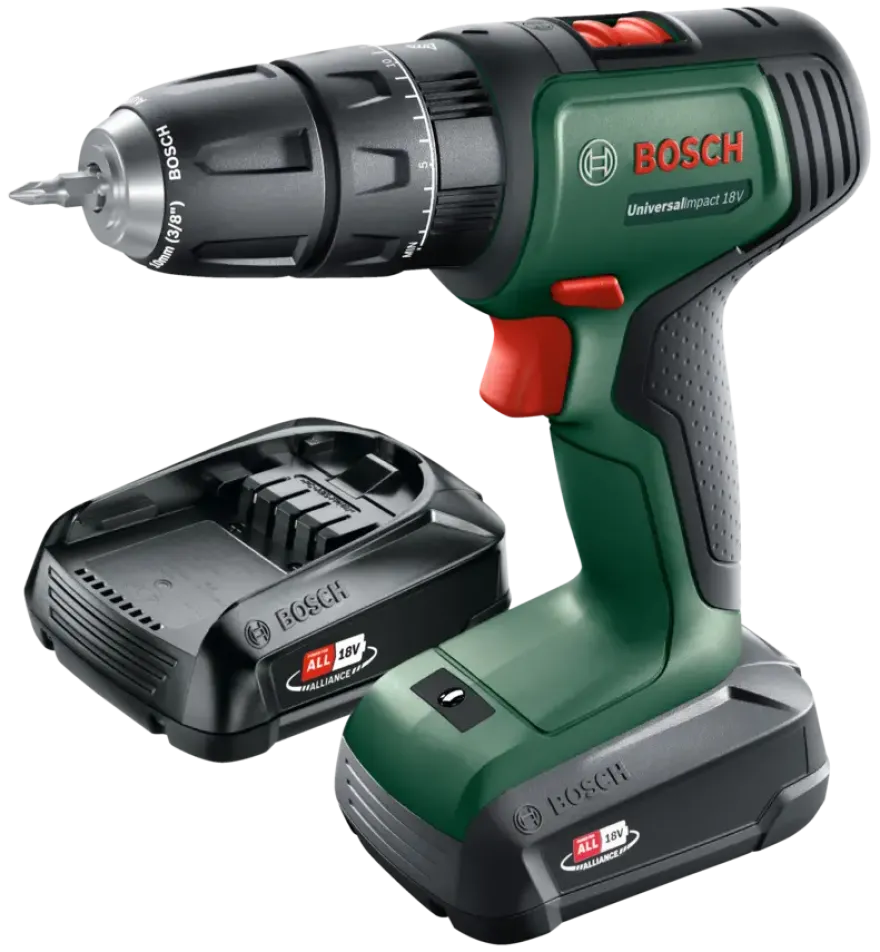 Bosch 18V klopboormachine UniversalImpact (Incl. 2 accu's 1.5Ah + lader)